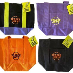 New Set of 4 Trader Joes Halloween Reuasable Halloween 13'' x 11'' x 6'' Tote Ba
